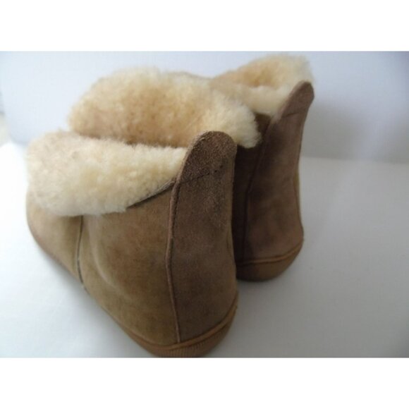 Vintage Minnetonka Slippers, Moccasin Men's Shearling Leather Ankle, Size 8 New - Picture 2 of 7